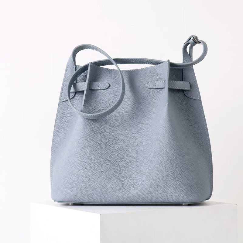 Full-grain leather Bucket bag|Casual Simplicity