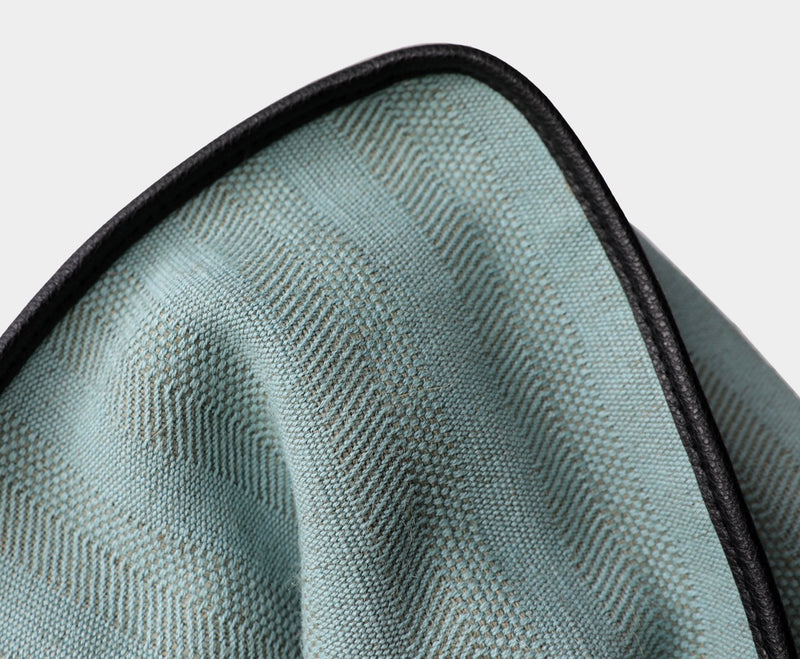 Full-grain leather and Natural cotton-linen fabric Bag