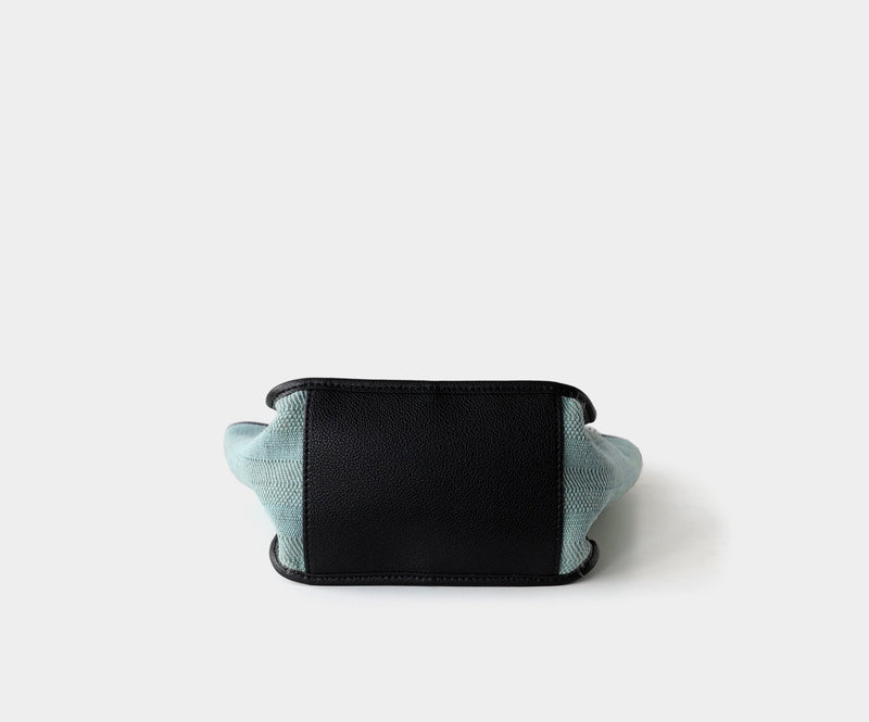 Full-grain leather and Natural cotton-linen fabric Bag