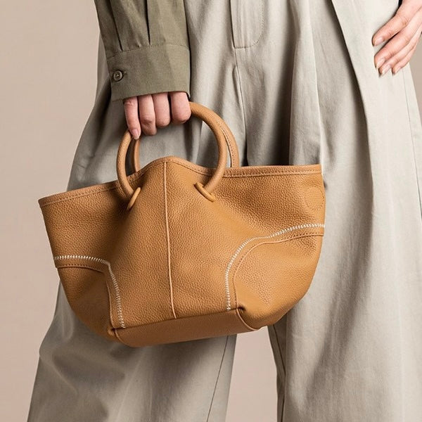 Full-grain leather bag|niche commuter tote