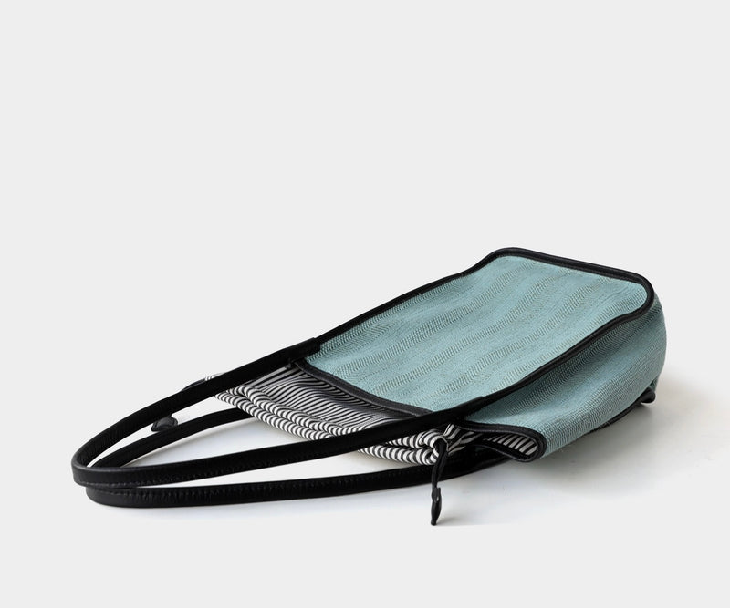Full-grain leather and Natural cotton-linen fabric Bag