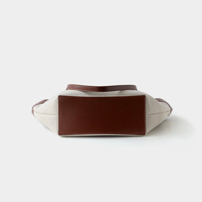 Top-Grain Leather and Cotton linen bag | Sailing