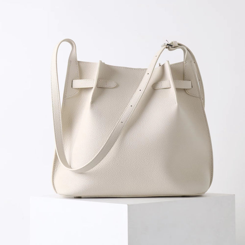 Full-grain leather Bucket bag|Casual Simplicity