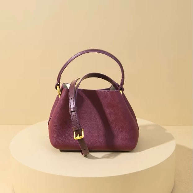 Full-Grain Leather bag | Red tea