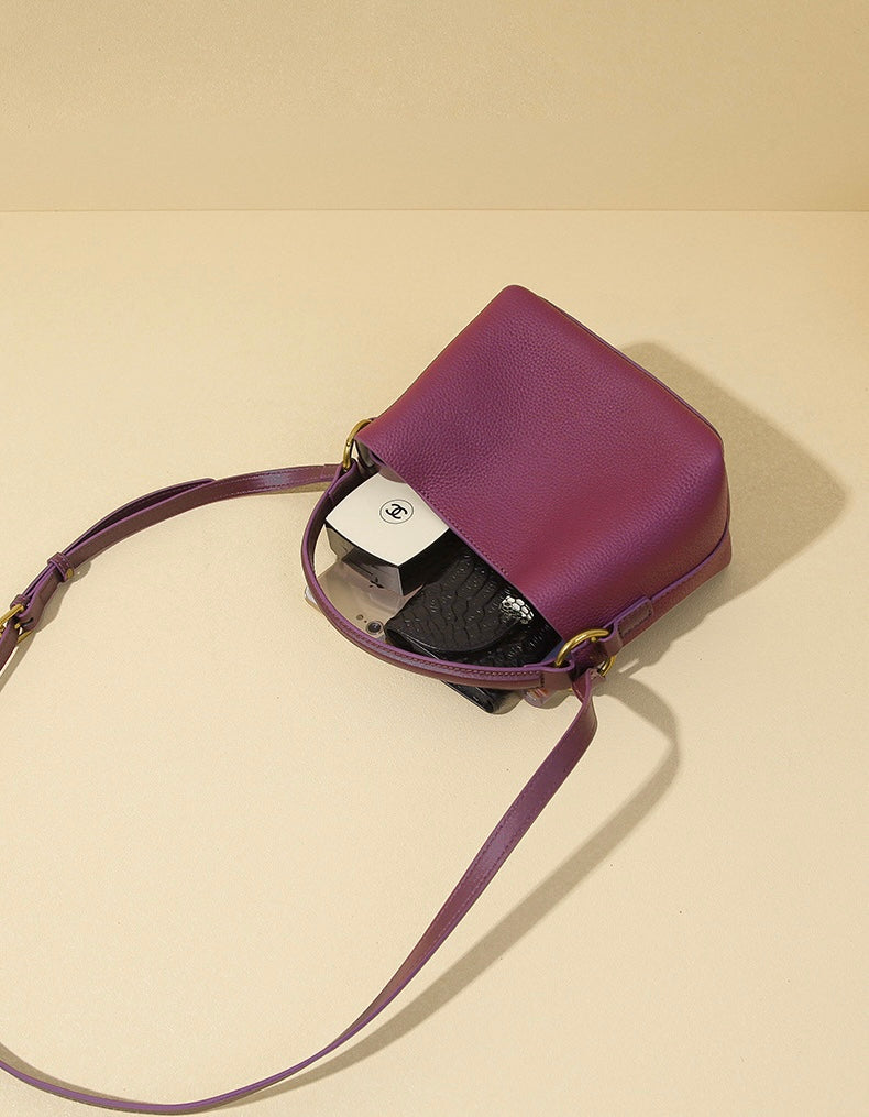 Full-Grain Leather bag | Red tea
