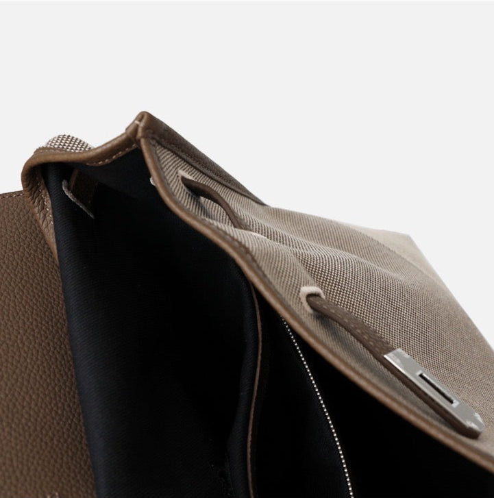 Full-Grain Leather and Canvas bag | Canvas first