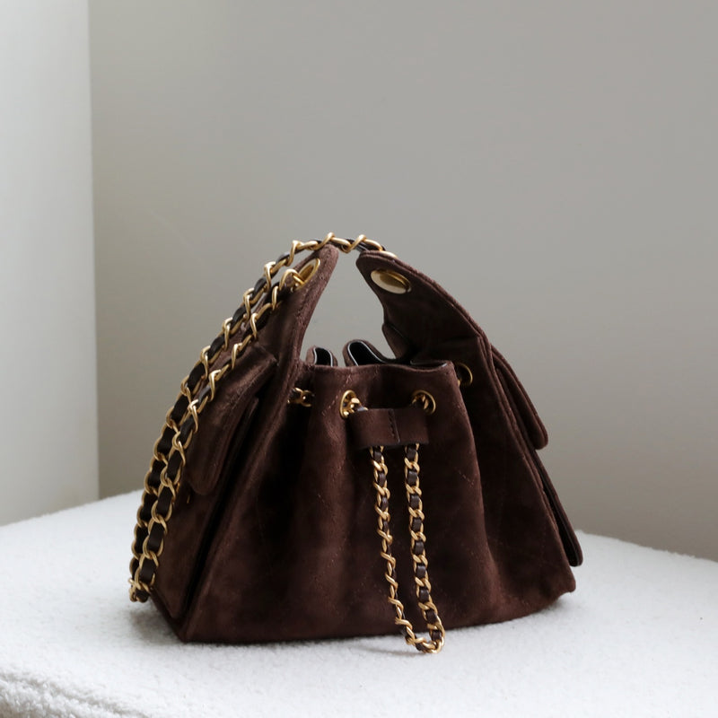 Premium Lambskin Leather Chain Shoulder Mini bag | Aurora