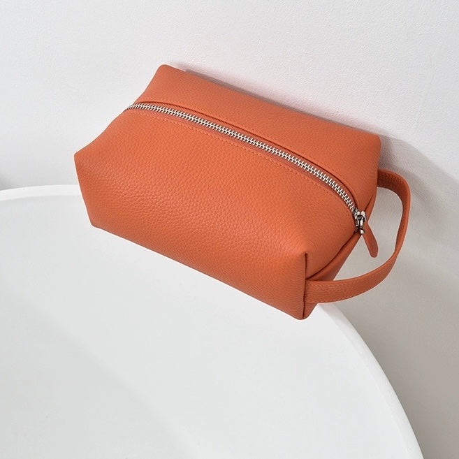 Full-Grain leather makeup bag|Pura