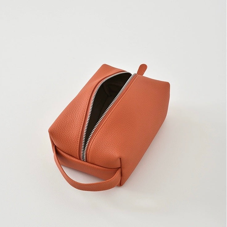 Full-Grain leather makeup bag|Pura