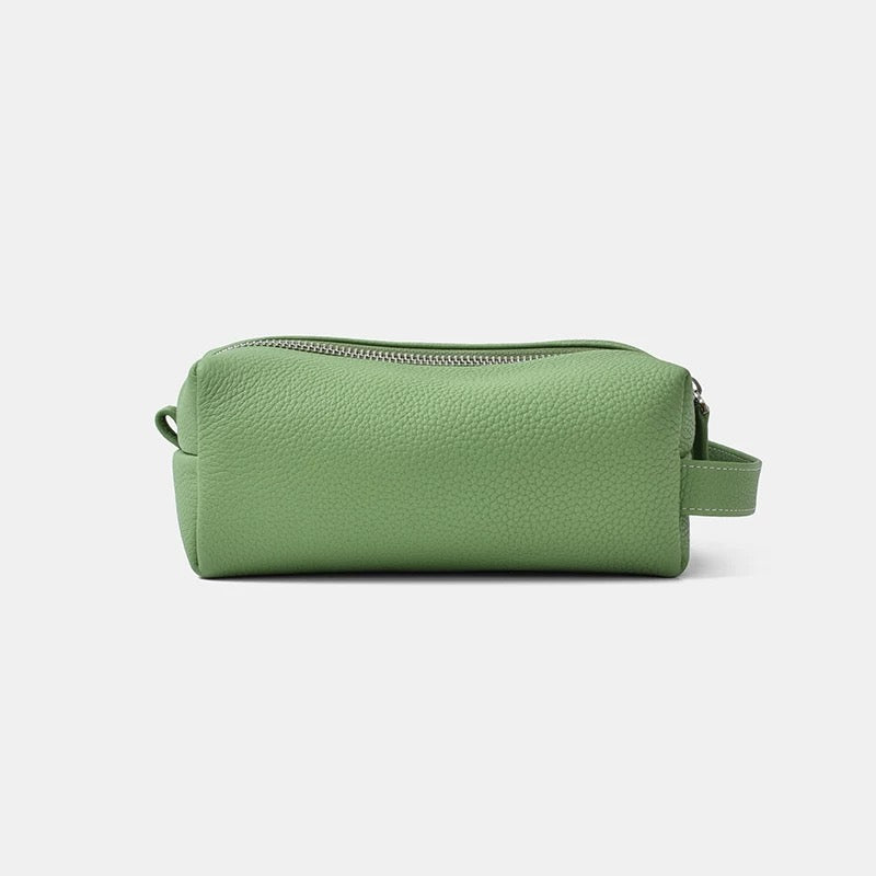 Full-Grain leather makeup bag|Pura