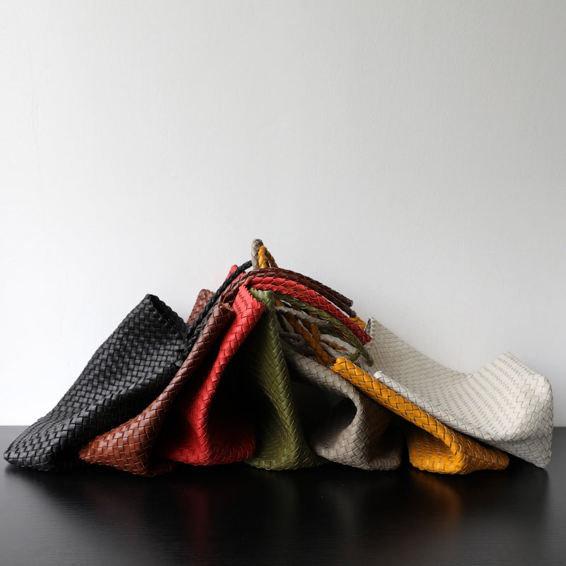 Top-grain leather bag | Woven Tote | Brook