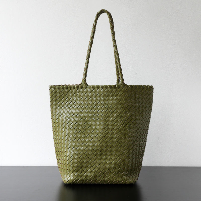 Top-grain leather bag | Woven Tote | Brook