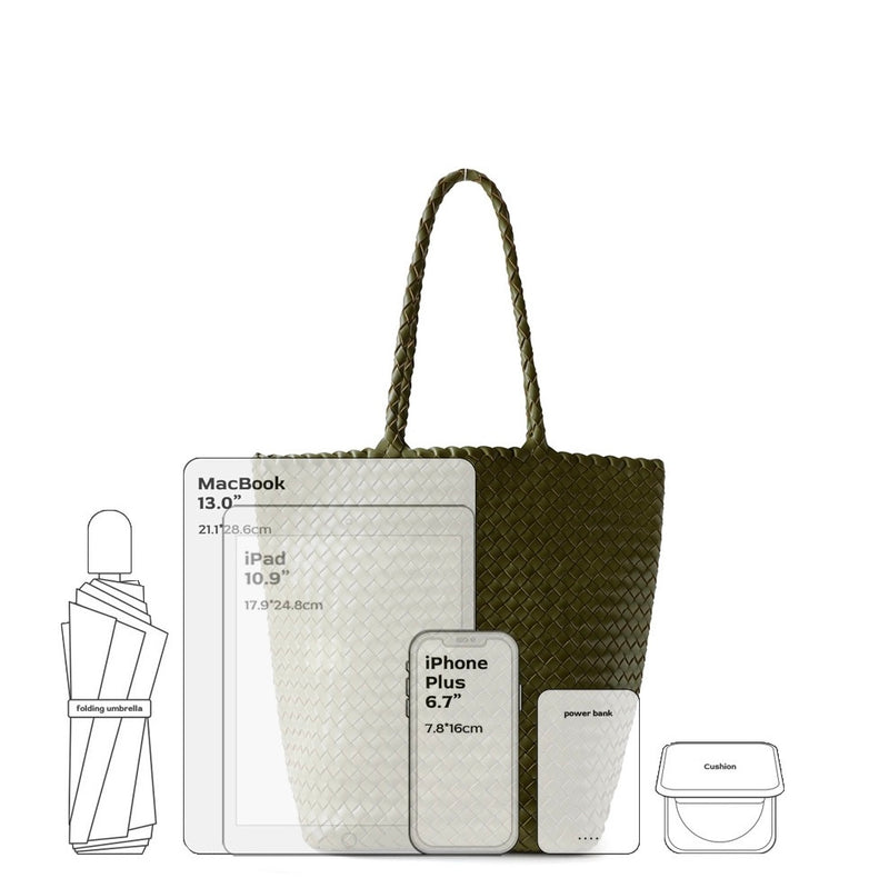 Top-grain leather bag | Woven Tote | Brook
