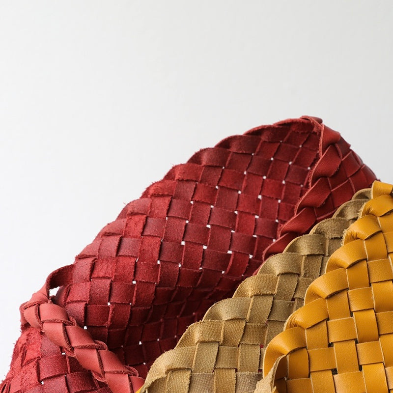 Top-grain leather bag | Woven Tote | Brook