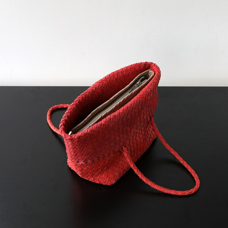 Top-grain leather bag | Woven Tote | Brook