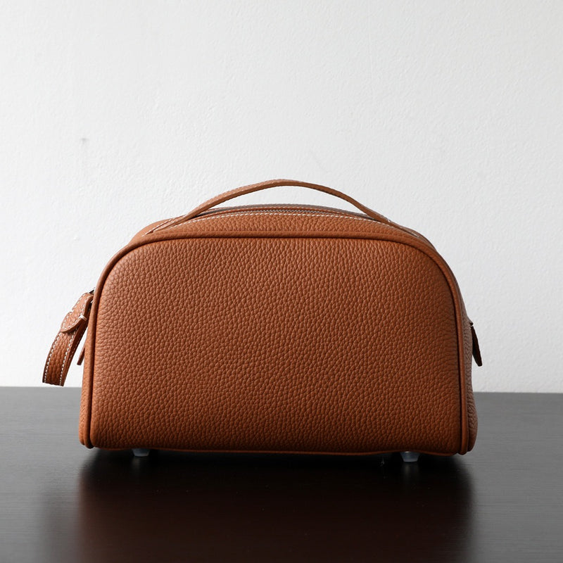 Full-Grain leather makeup bag|Clarity