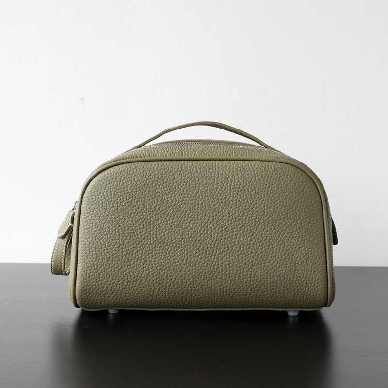 Full-Grain leather makeup bag|Clarity