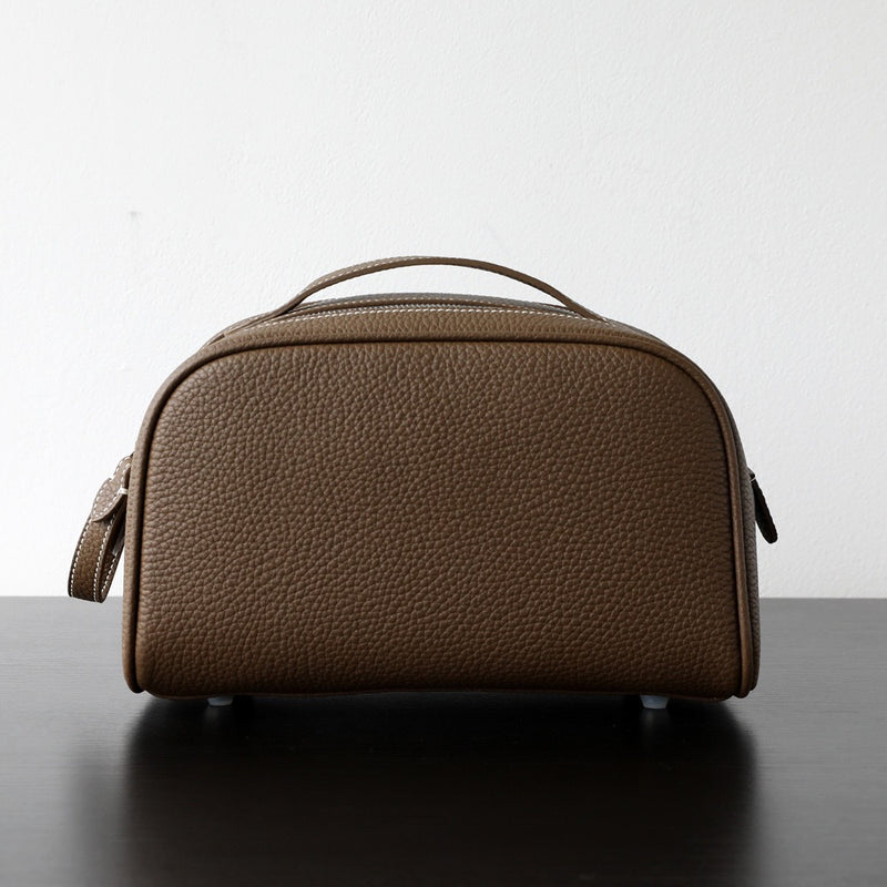 Full-Grain leather makeup bag|Clarity