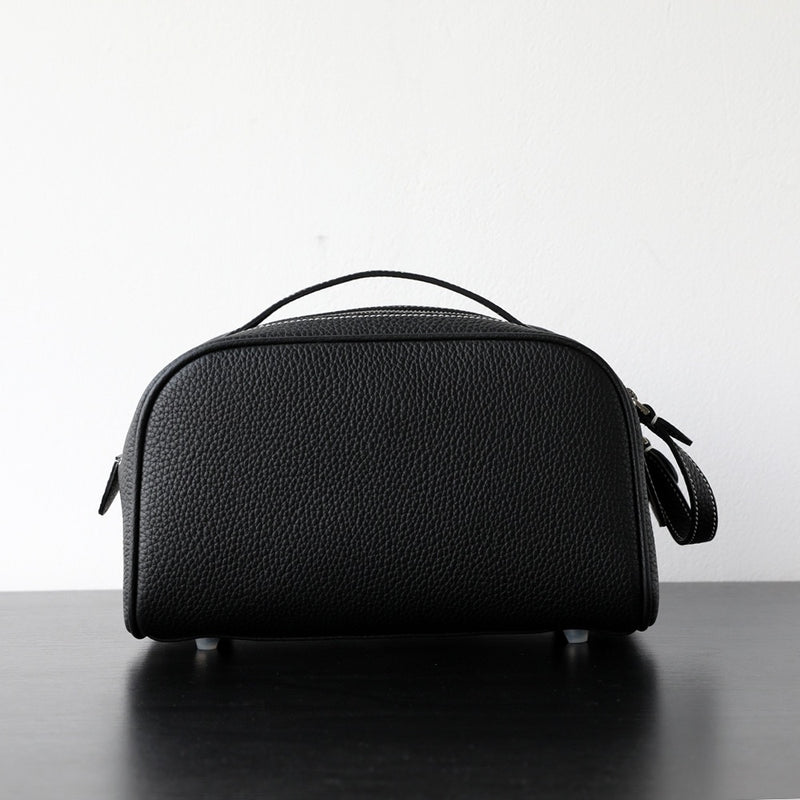 Full-Grain leather makeup bag|Clarity