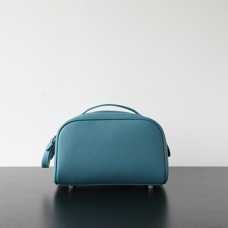 Full-Grain leather makeup bag|Clarity