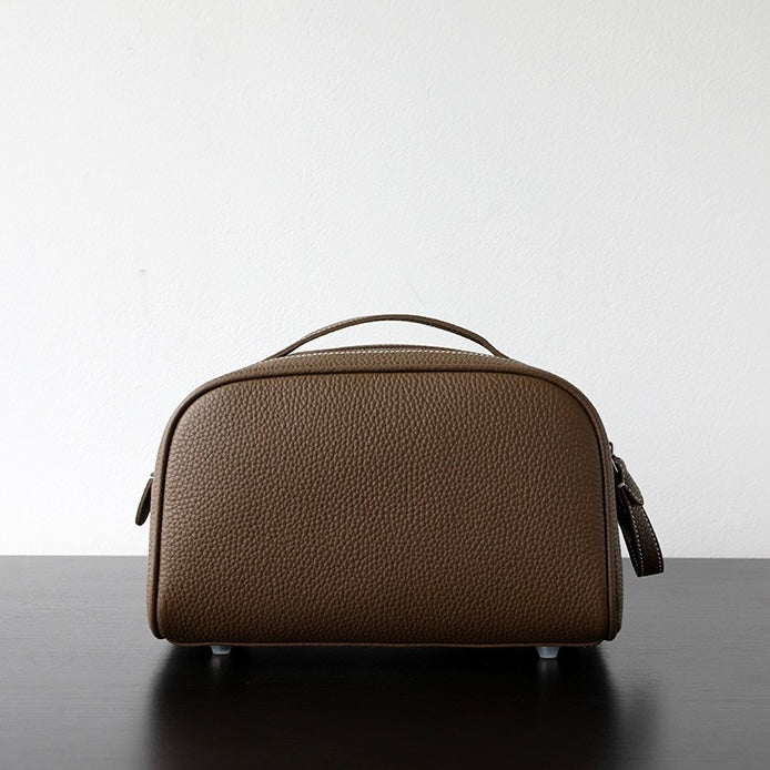 Full-Grain leather makeup bag|Clarity