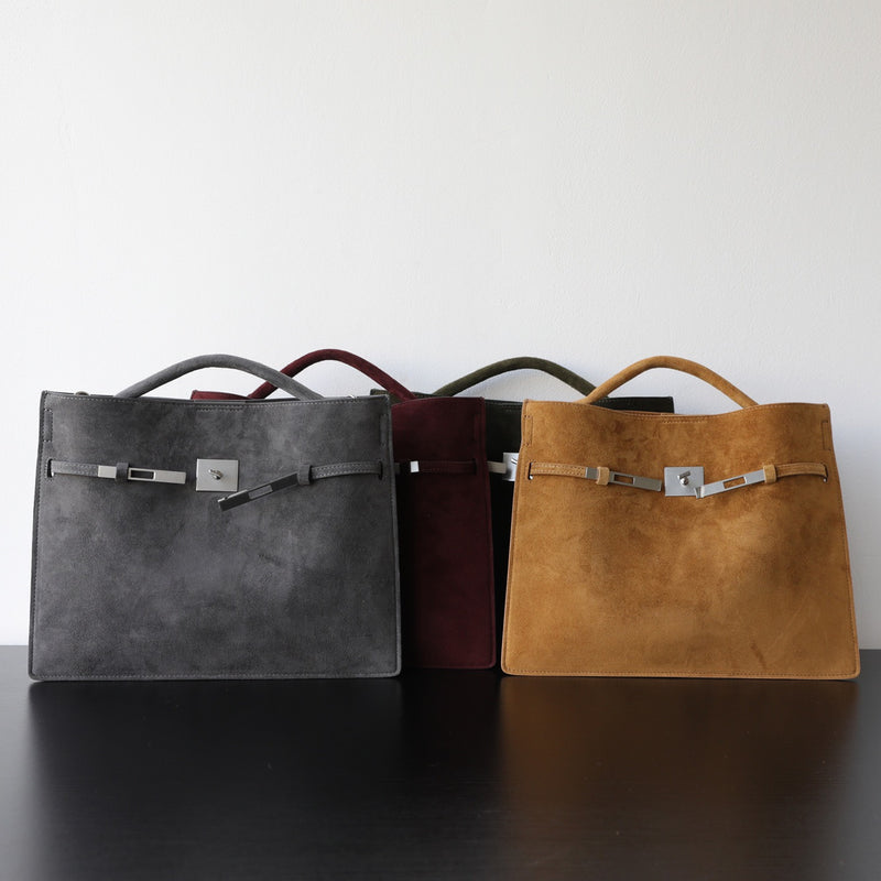 Cowhide Suede Leather Bag|Velvet Echo