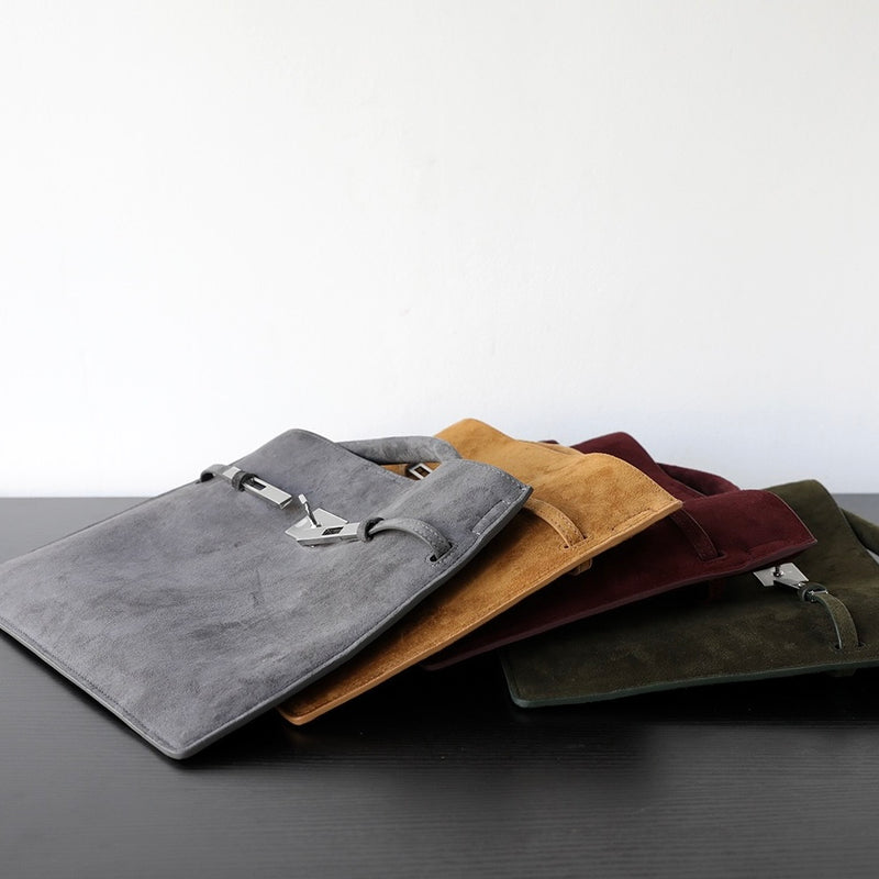 Cowhide Suede Leather Bag|Velvet Echo