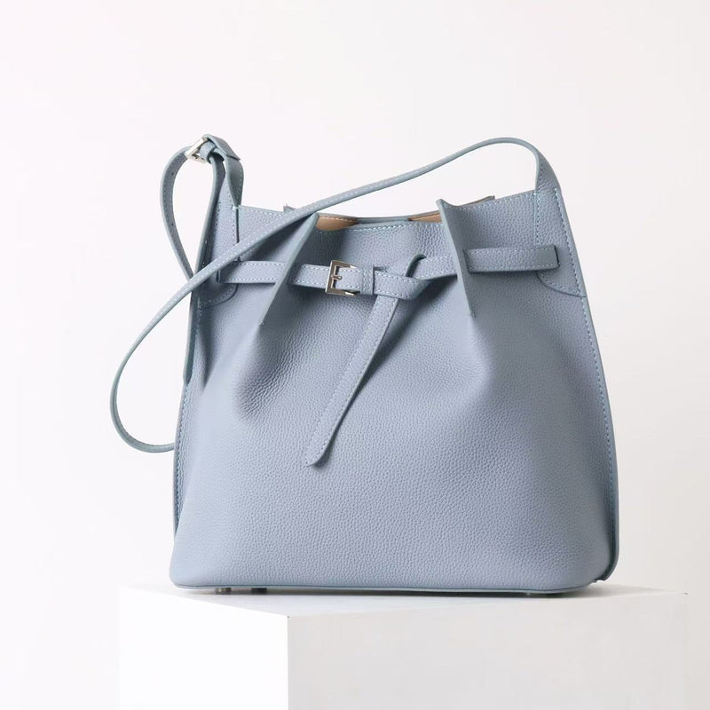 Full-grain leather Bucket bag|Casual Simplicity