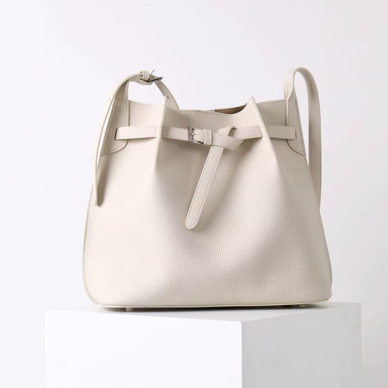 Full-grain leather Bucket bag|Casual Simplicity