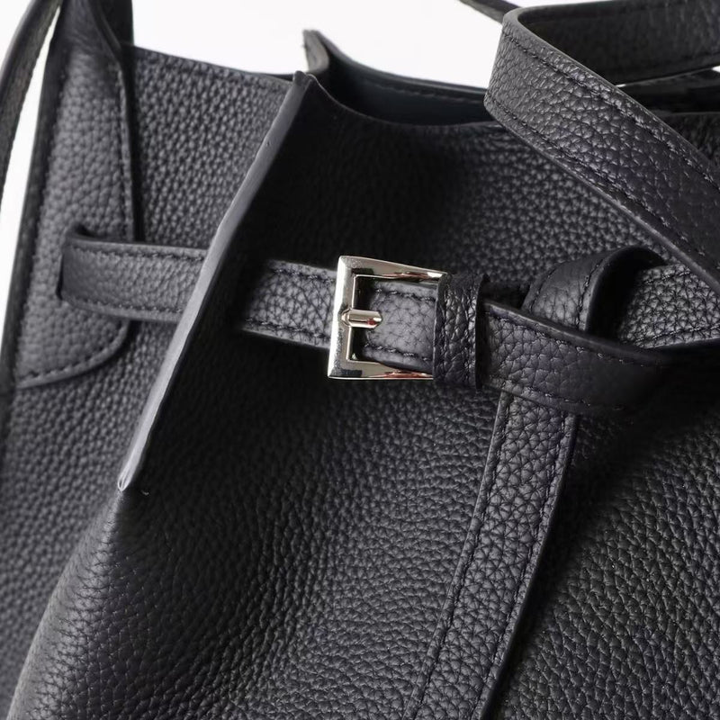 Full-grain leather Bucket bag|Casual Simplicity