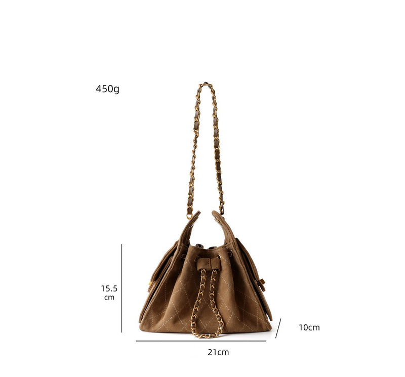 Premium Lambskin Leather Chain Shoulder Mini bag | Aurora