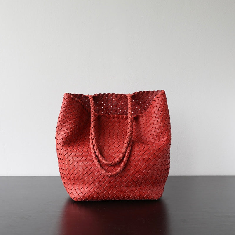 Top-grain leather bag | Woven Tote | Brook