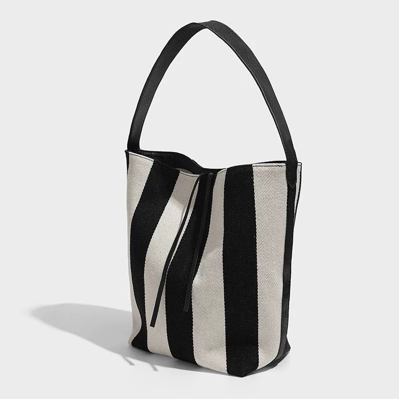 Zebra print bucket bag