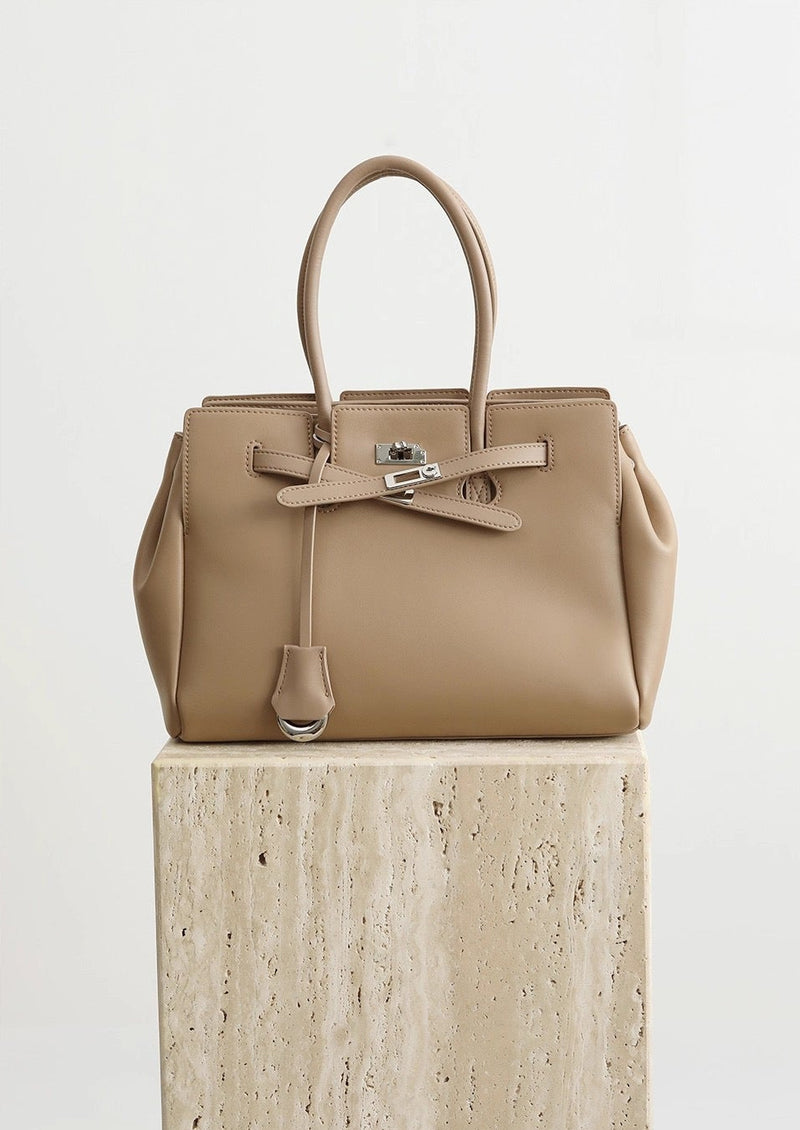 Split cowhide leather commuter tote bag | briefcase 5#