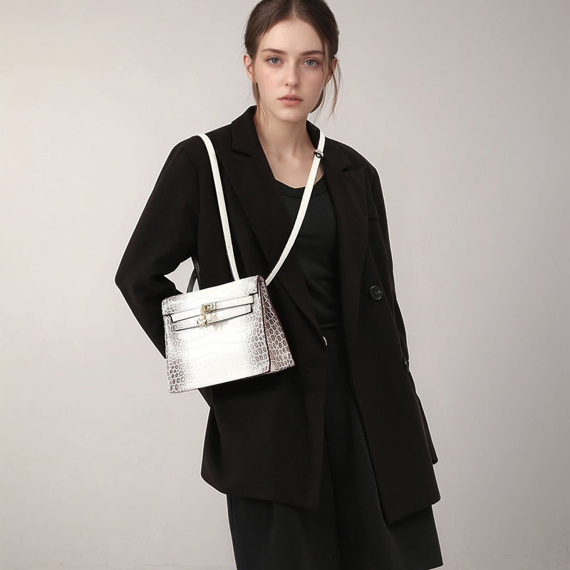 Urban light Series | Crocodile-Embossed Leather Mini Bag