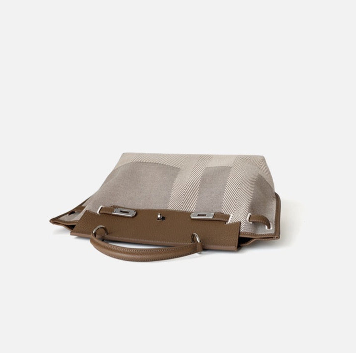 Full-Grain Leather and Canvas bag |  Canvas first