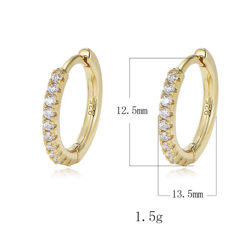 925 sterling silver earrings | 18K gold plated | Basic ring