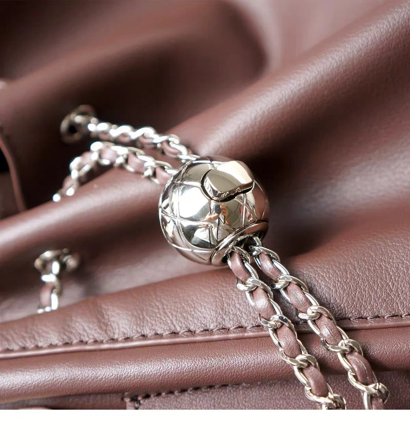The Serein | Full-Grain Leather Chain Bucket Bag