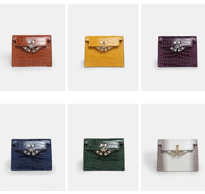 Urban light Series | Crocodile-Embossed Leather Mini Bag