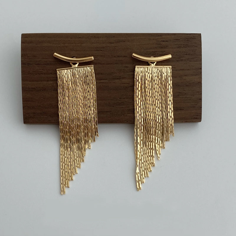Pure silver with 18K gold plating Earrings | Tassel