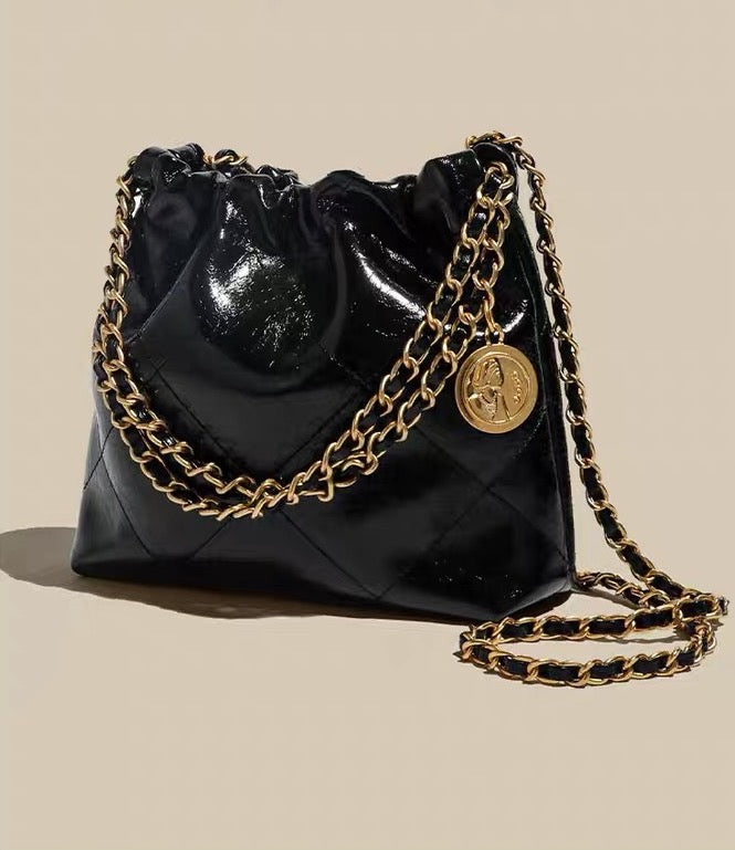 Top-Grain Leather bag | pearl handle bag