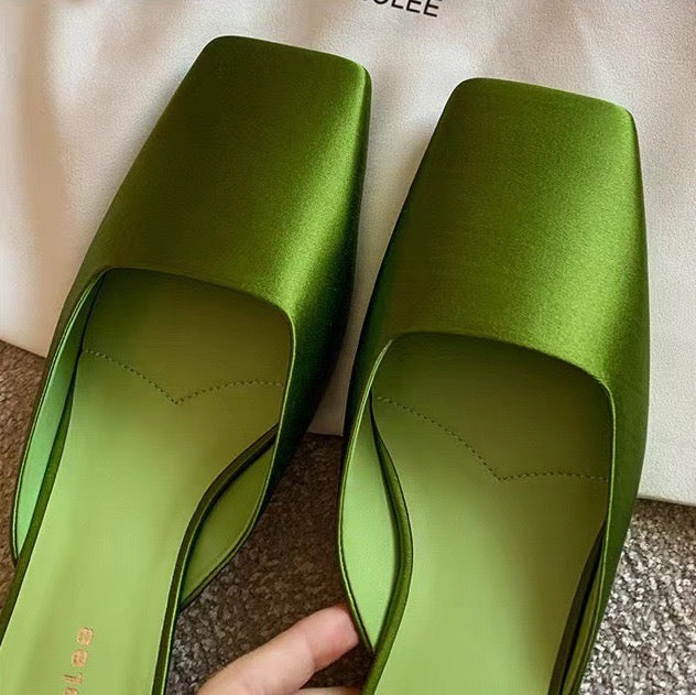 Silk and leather shoes