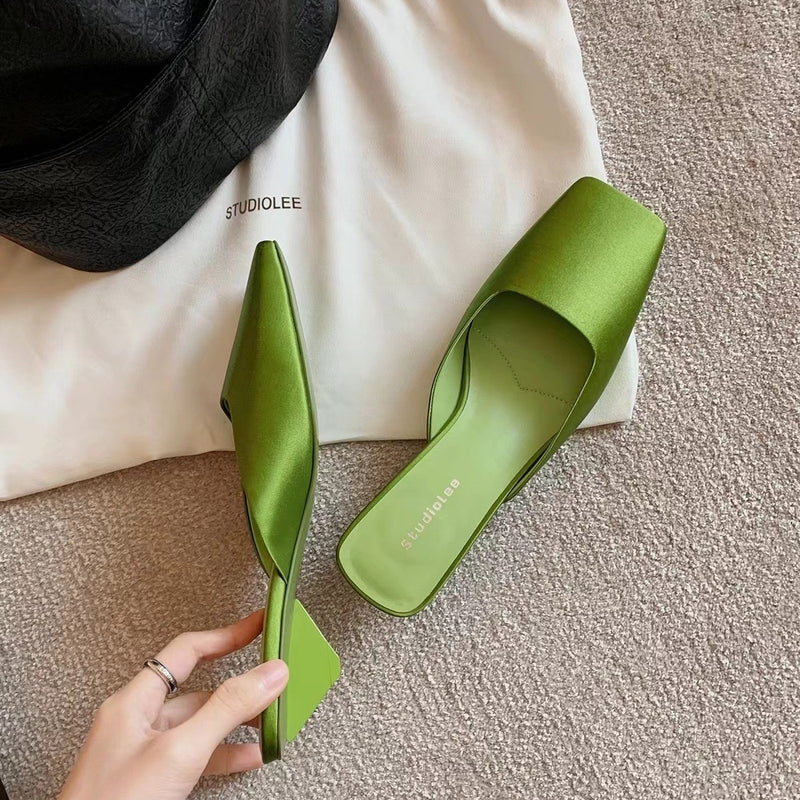 Silk and leather shoes