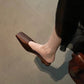 Silk and leather shoes