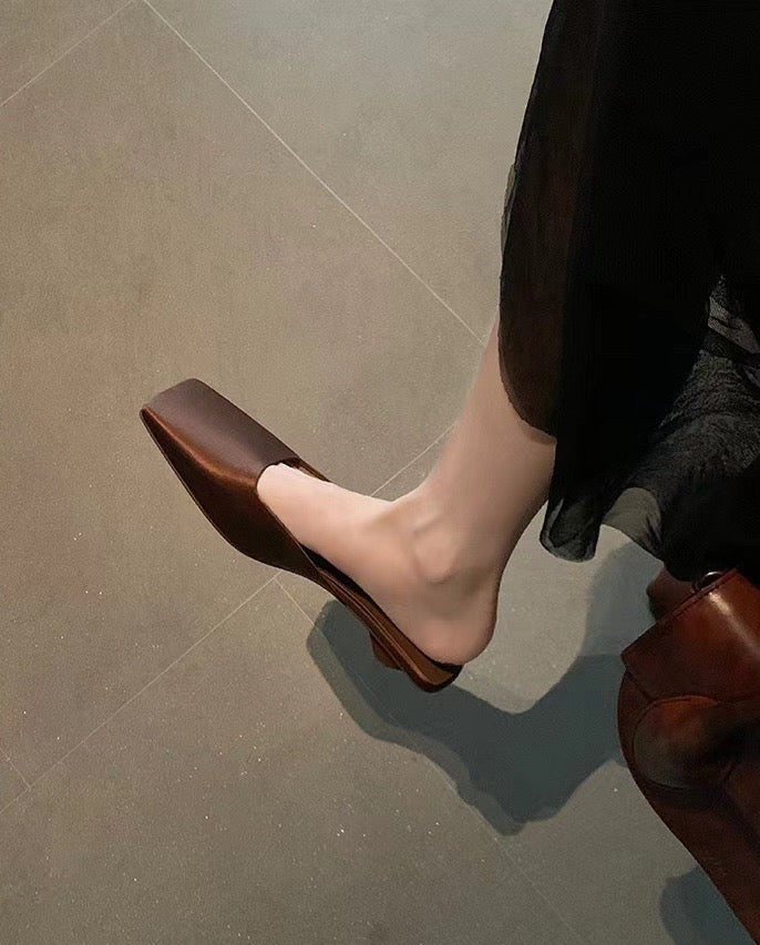 Silk and leather shoes