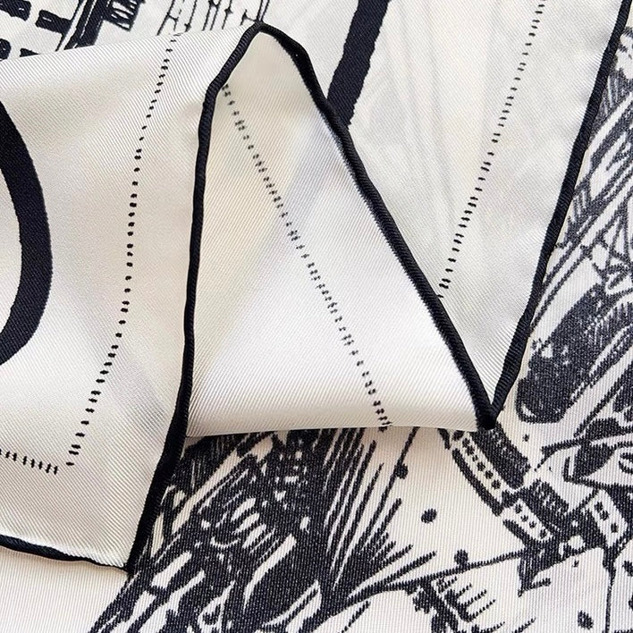 Twill Silk Scarf / Urban sketch