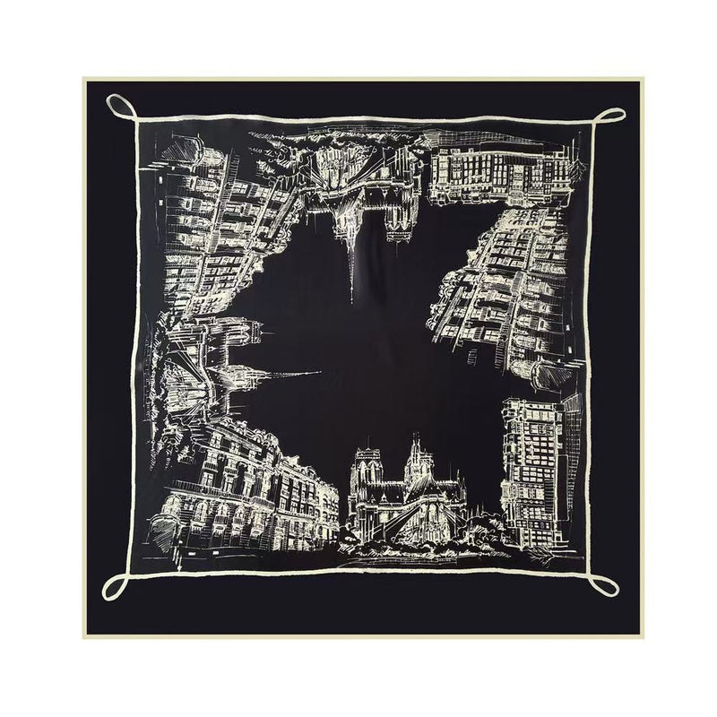 Twill Silk Scarf / Urban sketch