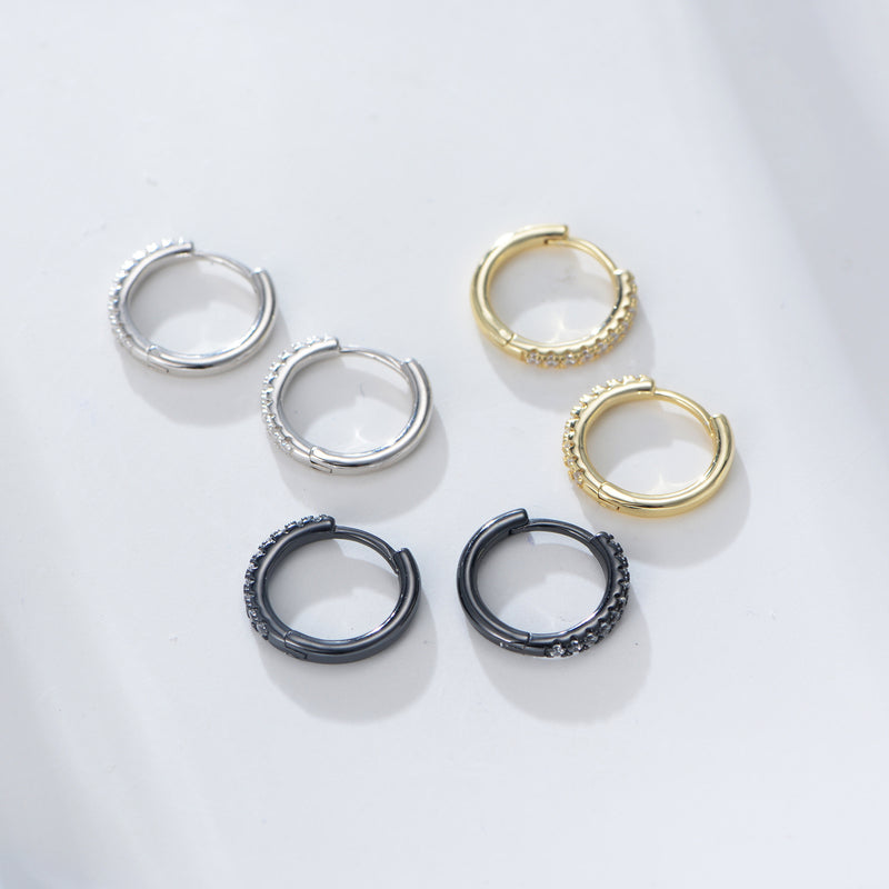925 sterling silver earrings | 18K gold plated | Basic ring