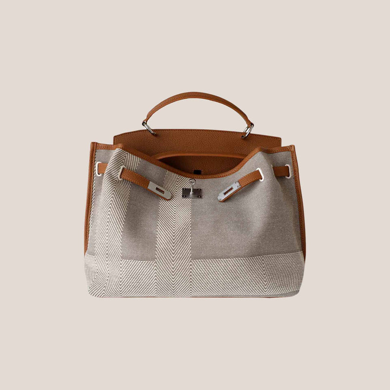 Full-Grain Leather and Canvas bag |  Canvas first
