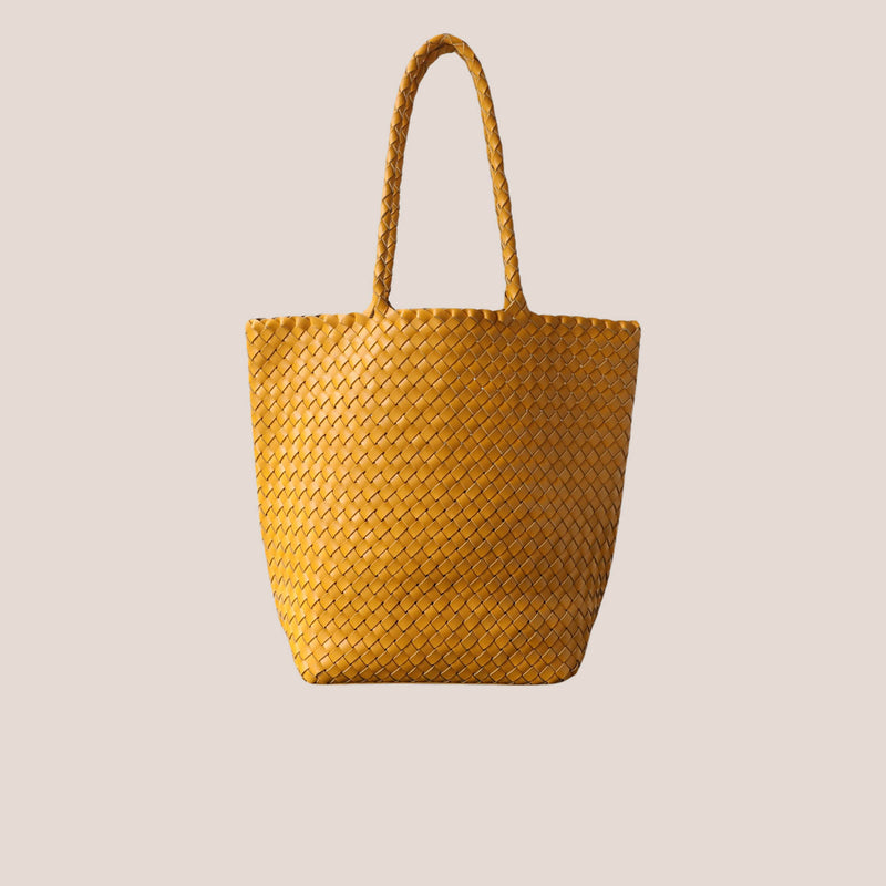 Top-grain leather bag |  Woven Tote | Brook